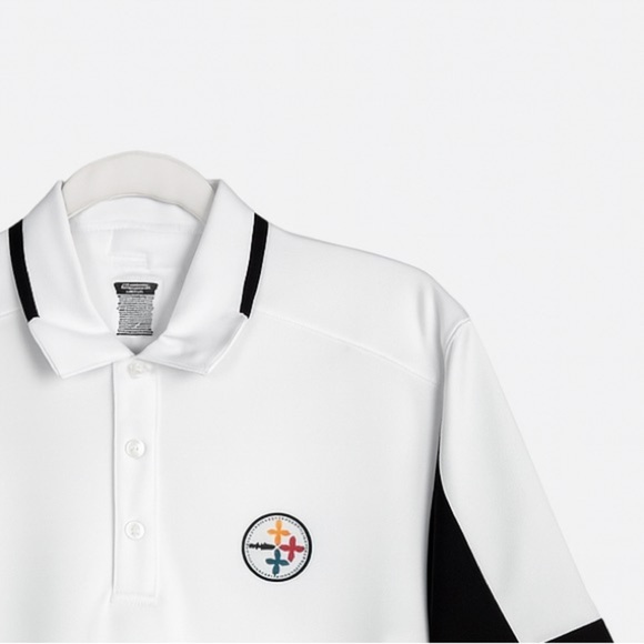 Reebok Pittsburgh Steelers Short Sleeve White Polo Size Medium #NFLFootball. - Picture 5 of 5